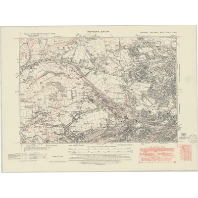1948 Map of Yorkshire CCXLVI.SW, 1950 Print