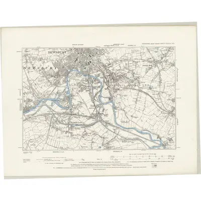 1888 Map of Yorkshire CCXLVII.NE, 1894 Print