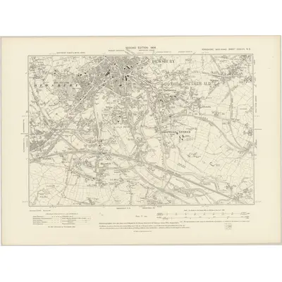 1905 Map of Yorkshire CCXLVII.NE, 1908 Print