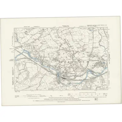 1888 Map of Yorkshire CCXLVII.NW, 1894 Print