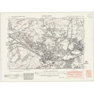 1938 Map of Yorkshire CCXLVII.NW, 1947 Print