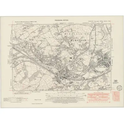 1948 Map of Yorkshire CCXLVII.NW, 1949 Print