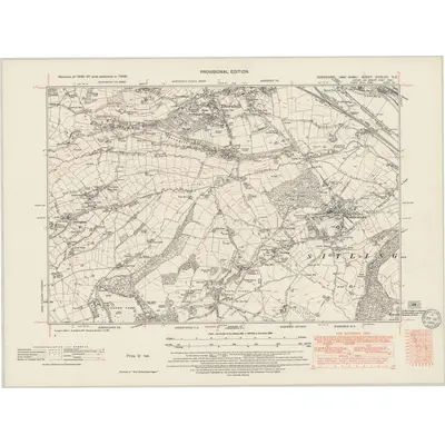 1948 Map of Yorkshire CCXLVII.SE, 1949 Print