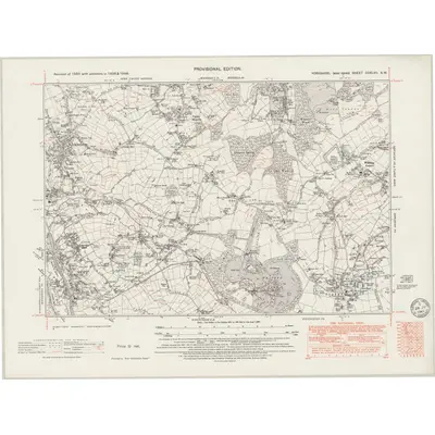 1948 Map of Yorkshire CCXLVII.SW, 1949 Print