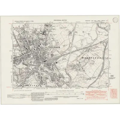 1938 Map of Yorkshire CCXLVIII.NE, 1947 Print