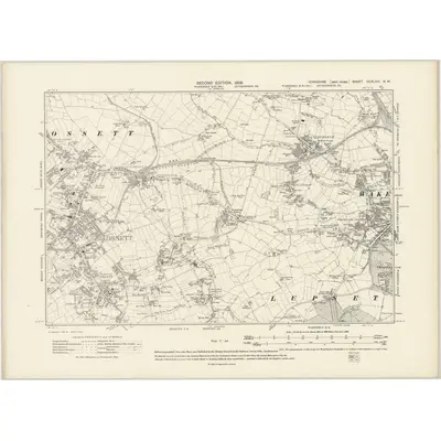 1905 Map of Yorkshire CCXLVIII.NW, 1908 Print
