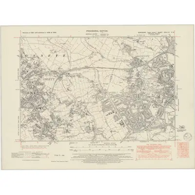 1948 Map of Yorkshire CCXLVIII.NW, 1950 Print