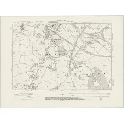 1913 Map of Yorkshire CCXLVIII.SE, 1919 Print