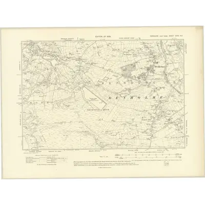 1905 Map of Yorkshire CCXV.NE, 1908 Print