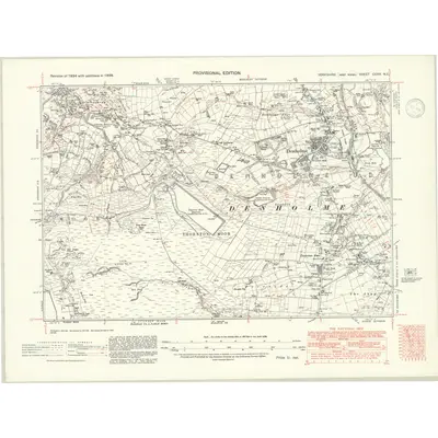 1938 Map of Yorkshire CCXV.NE, 1946 Print