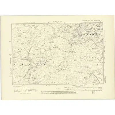 1905 Map of Yorkshire CCXV.NW, 1908 Print