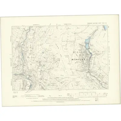 1892 Map of Yorkshire CCXV.SW, 1894 Print
