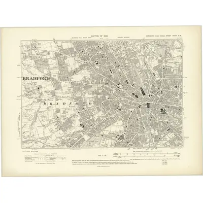 1905 Map of Yorkshire CCXVI.NE, 1909 Print