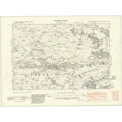 1938 Map of Yorkshire CCXVI.NW, 1947 Print