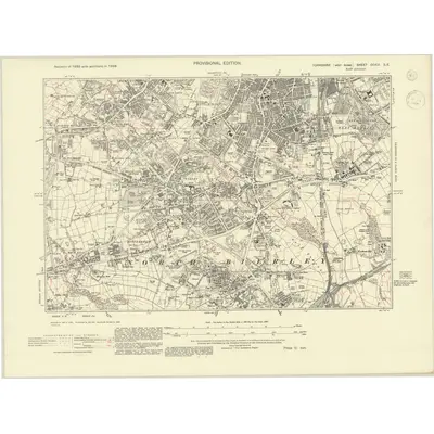 1938 Map of Yorkshire CCXVI.SE, 1945 Print