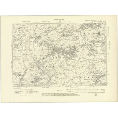 1905 Map of Yorkshire CCXVI.SW, 1909 Print
