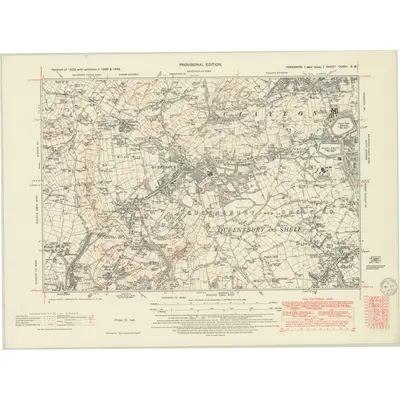 1948 Map of Yorkshire CCXVI.SW, 1949 Print