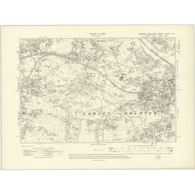 1906 Map of Yorkshire CCXVII.NE, 1909 Print