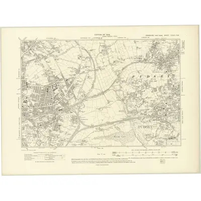 1906 Map of Yorkshire CCXVII.NW, 1909 Print