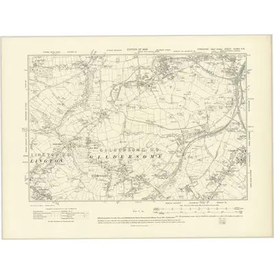 1905 Map of Yorkshire CCXVII.SE, 1908 Print