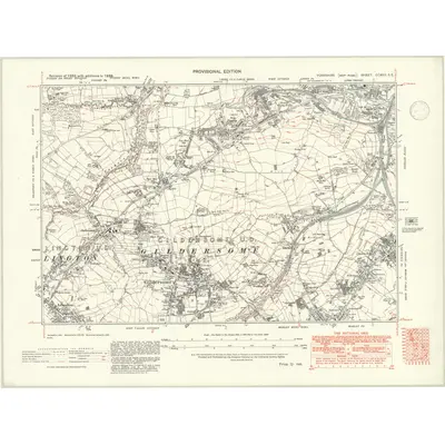 1938 Map of Yorkshire CCXVII.SE, 1947 Print