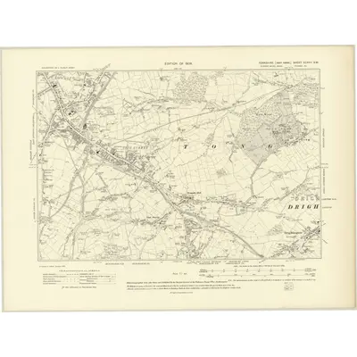 1905 Map of Yorkshire CCXVII.SW, 1908 Print
