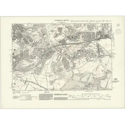 1938 Map of Yorkshire CCXVIII.NE, 1944 Print