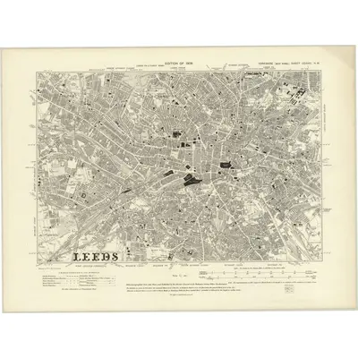 1906 Map of Yorkshire CCXVIII.NW, 1909 Print
