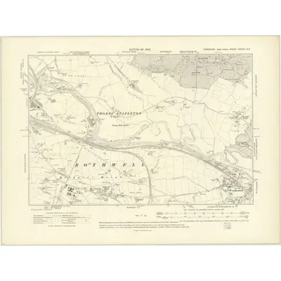 1905 Map of Yorkshire CCXVIII.SE, 1908 Print