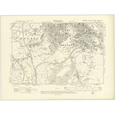 1905 Map of Yorkshire CCXVIII.SW, 1909 Print