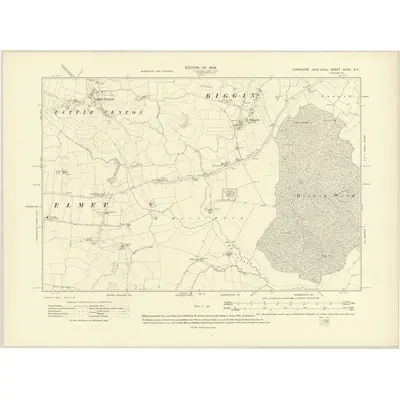 1906 Map of Yorkshire CCXX.NE, 1908 Print