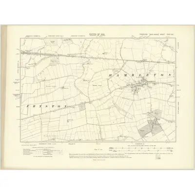 1906 Map of Yorkshire CCXX.SE, 1908 Print