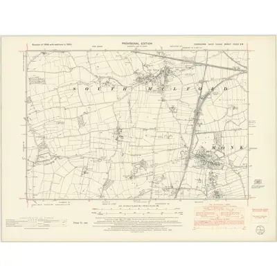 1950 Map of Yorkshire CCXX.SW, 1953 Print
