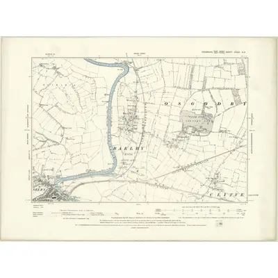 1889 Map of Yorkshire CCXXI.NE, 1894 Print