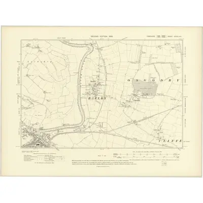 1905 Map of Yorkshire CCXXI.NE, 1908 Print
