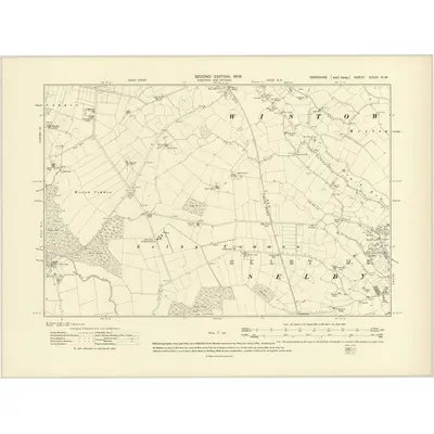 1906 Map of Yorkshire CCXXI.NW, 1908 Print