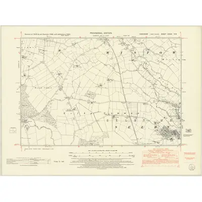 1950 Map of Yorkshire CCXXI.NW, 1952 Print