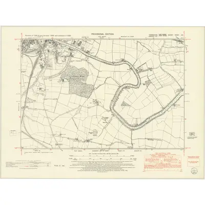 1950 Map of Yorkshire CCXXI.SE, 1952 Print