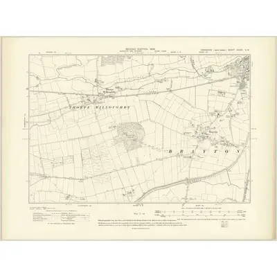 1905 Map of Yorkshire CCXXI.SW, 1908 Print
