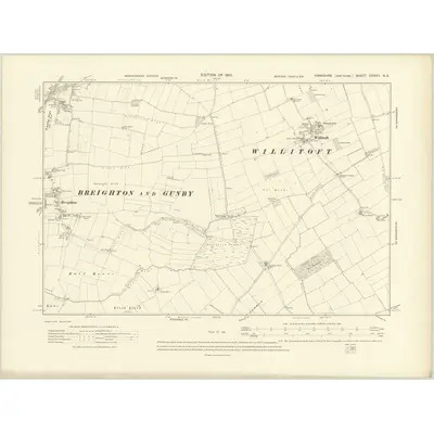 1908 Map of Yorkshire CCXXII.NE, 1910 Print