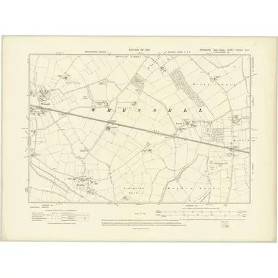 1908 Map of Yorkshire CCXXII.SE, 1910 Print