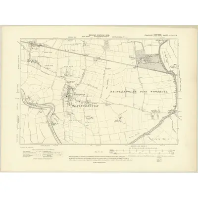 1905 Map of Yorkshire CCXXII.SW, 1909 Print