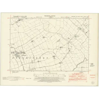 1950 Map of Yorkshire CCXXIII.NW, 1953 Print