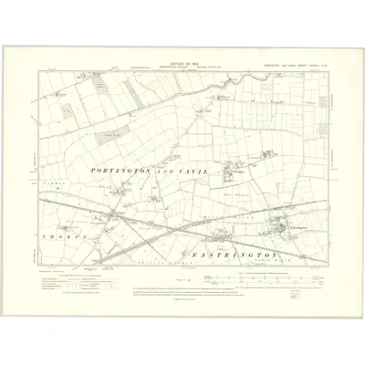 1908 Map of Yorkshire CCXXIII.SW, 1910 Print