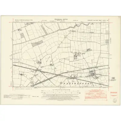 1950 Map of Yorkshire CCXXIII.SW, 1952 Print