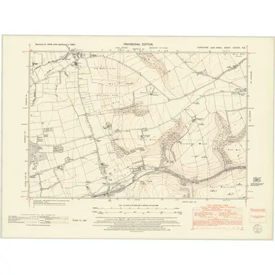 1950 Map of Yorkshire CCXXIV.NE, 1952 Print
