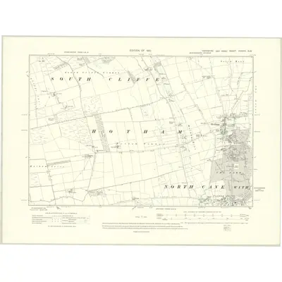 1908 Map of Yorkshire CCXXIV.NW, 1910 Print