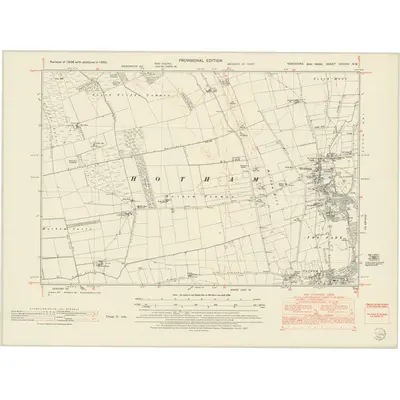 1950 Map of Yorkshire CCXXIV.NW, 1953 Print