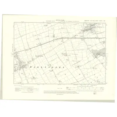 1908 Map of Yorkshire CCXXIV.SW, 1910 Print