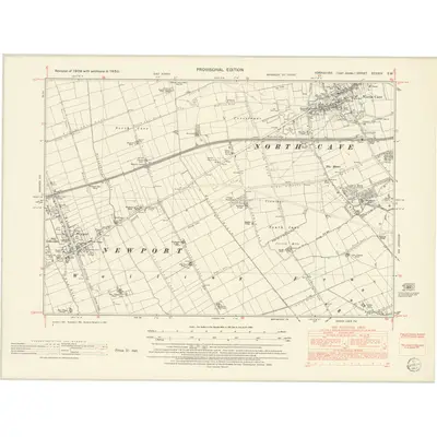1950 Map of Yorkshire CCXXIV.SW, 1952 Print